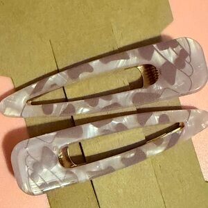 2 Hebrew Cone Shell print clips, gold colored clip